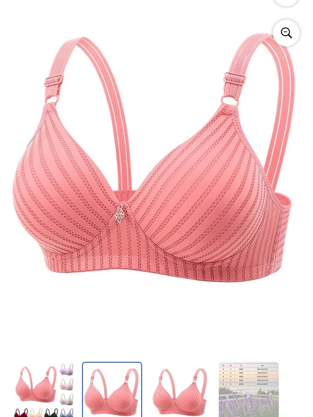 Everyday Pink Striped T-Shirt Bra with Light Support
